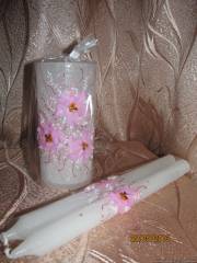 Свадебные свечи «Розовые лилии»